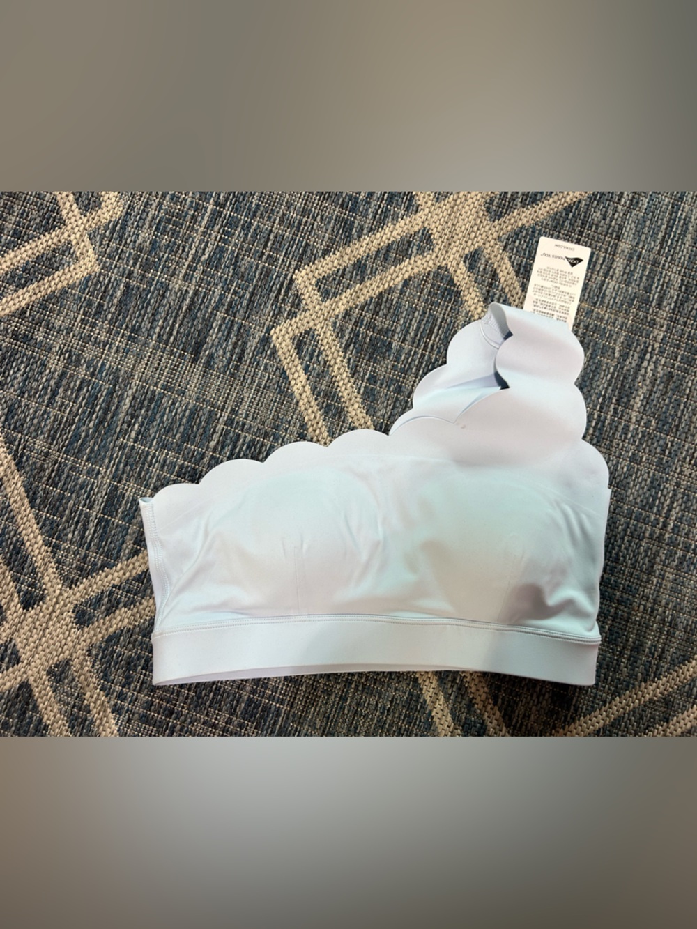 Scalloped Edge Light Blue Crop Top
